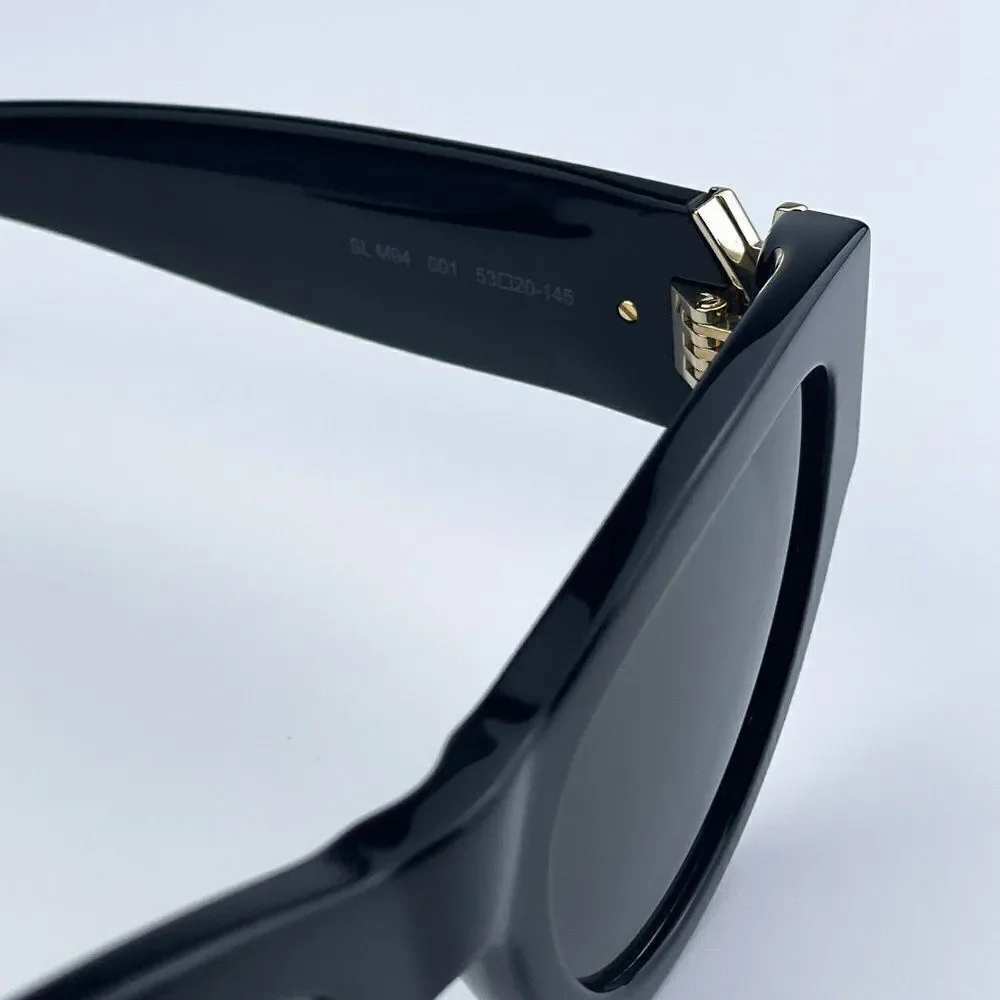 NEW Saint Laurent SLM94 001 Black Grey Cat Eye Unisex Sunglasses